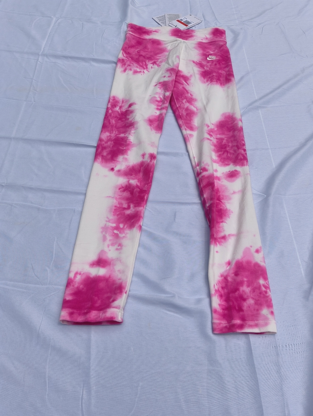 Nike Girls Tight Fit Mid Rise Full Length Leggings Pink Tie Dye